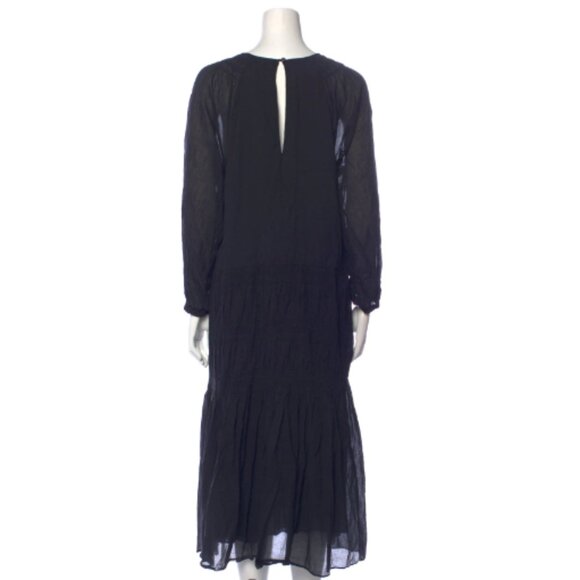 CLOSED Maxi Cotton Dress Black Minimalist Scoop NeckXS - Picture 3 of 15
